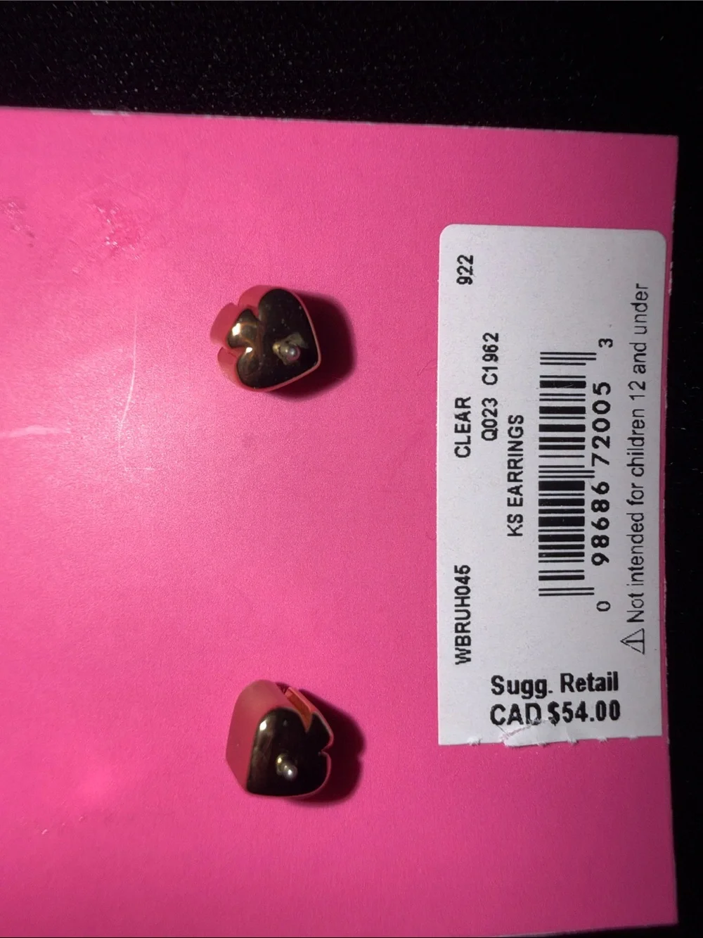 NWT! KATE SPADE Clay Pave Small Square Studs, pierced earrings